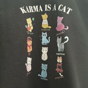 Taylor Swift Karma is a Cat sweatshirt, Youth XL, black